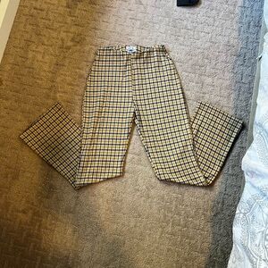 Urban Outfitters Yellow Plaid Flare Pants
